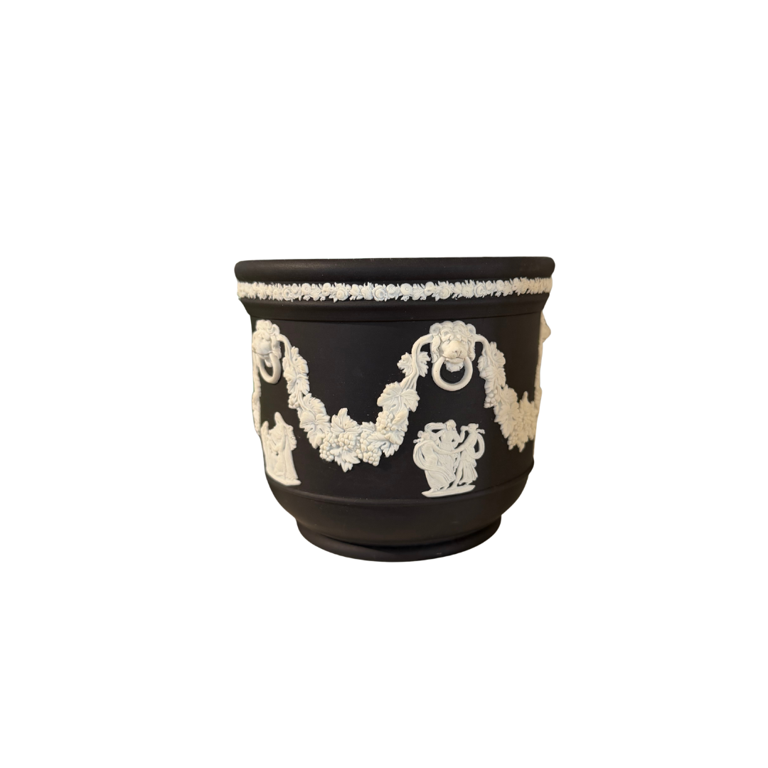Antique Wedgewood Black Small Planter