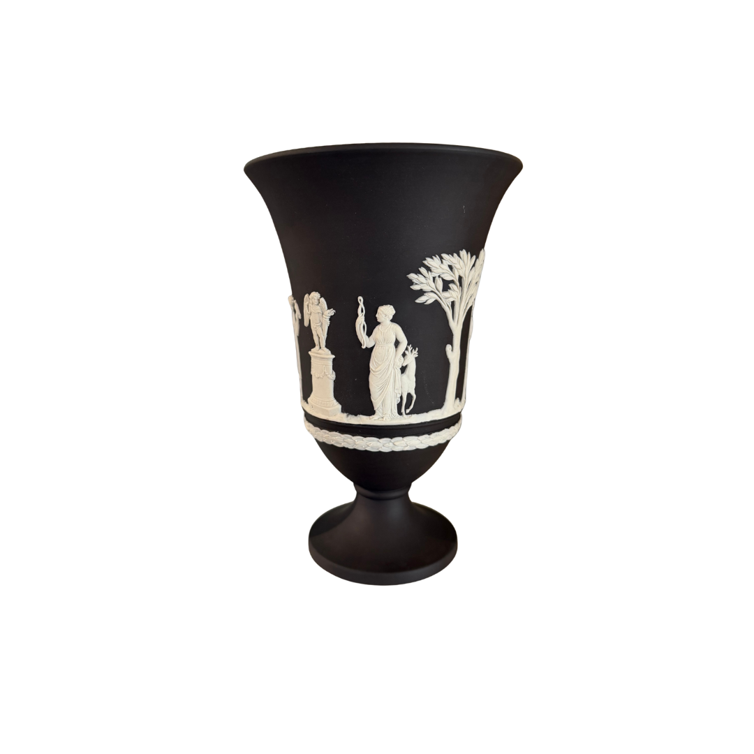 Antique Wedgewood Black Raised Vase