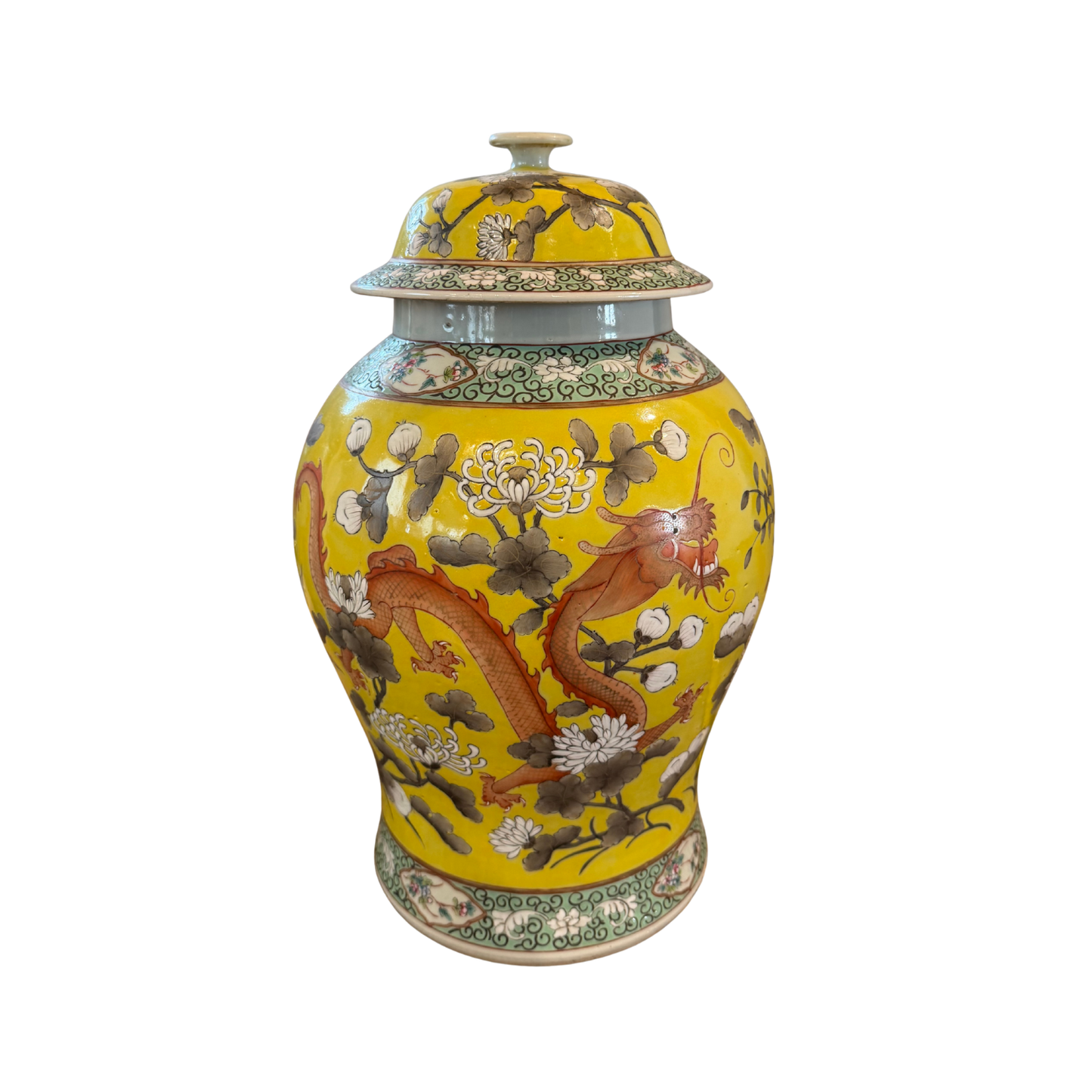 Yellow Qing Dynasty Ginger Jar