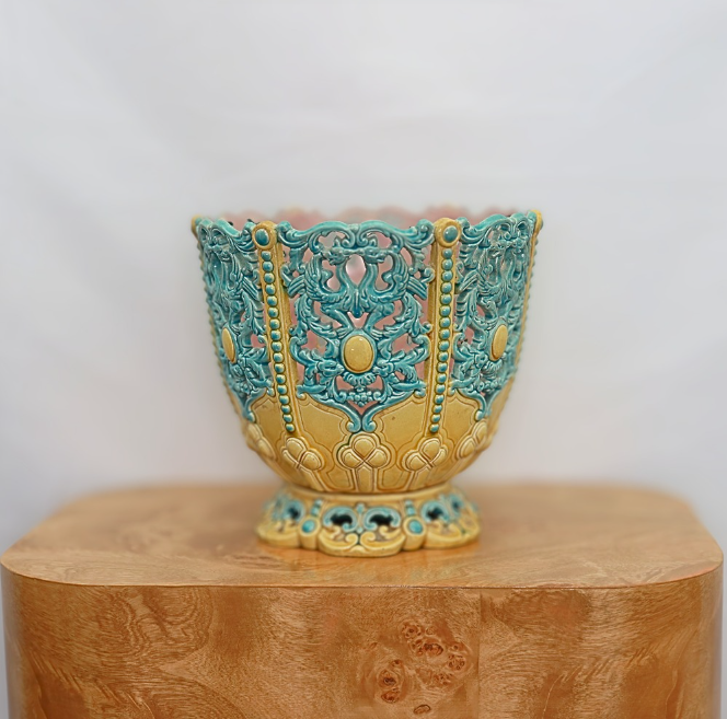Blue & Yellow Cache Pot