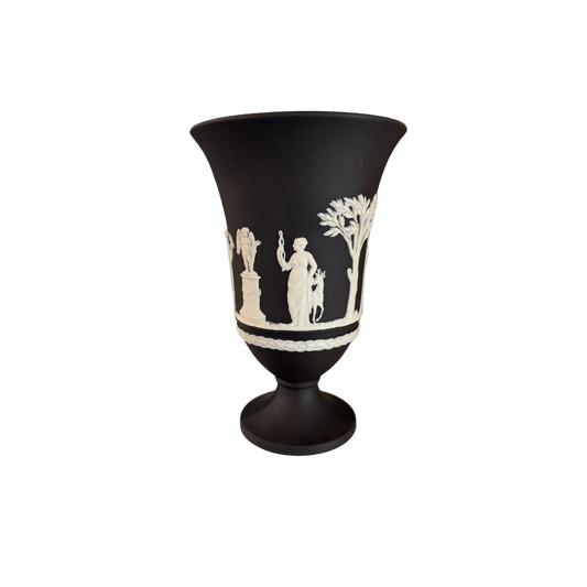 Antique Wedgewood Black Raised Vase