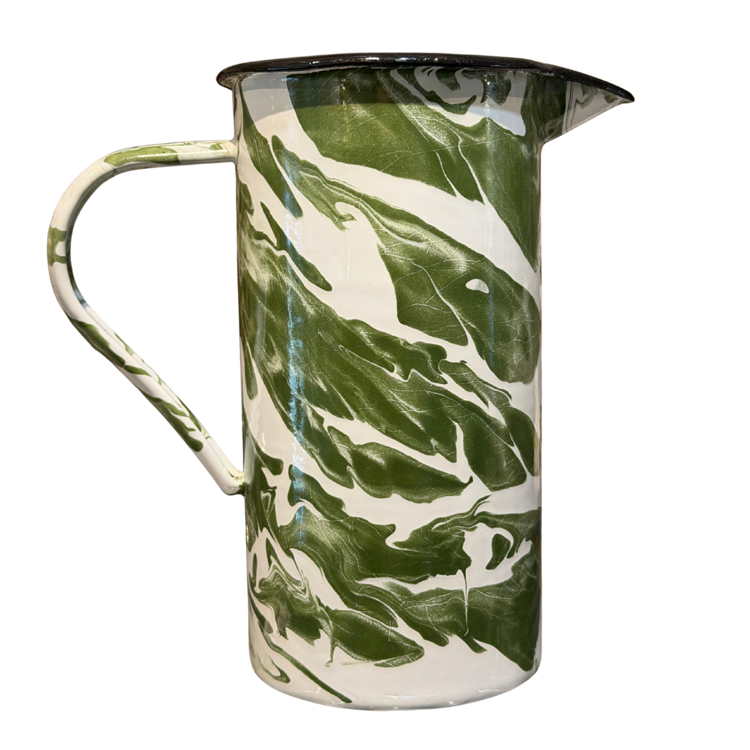 Graniteware Green Pitcher