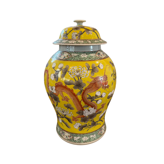 Yellow Qing Dynasty Ginger Jar