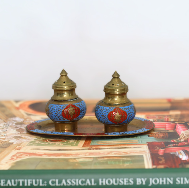 3 Piece Brass S&P Shaker Set