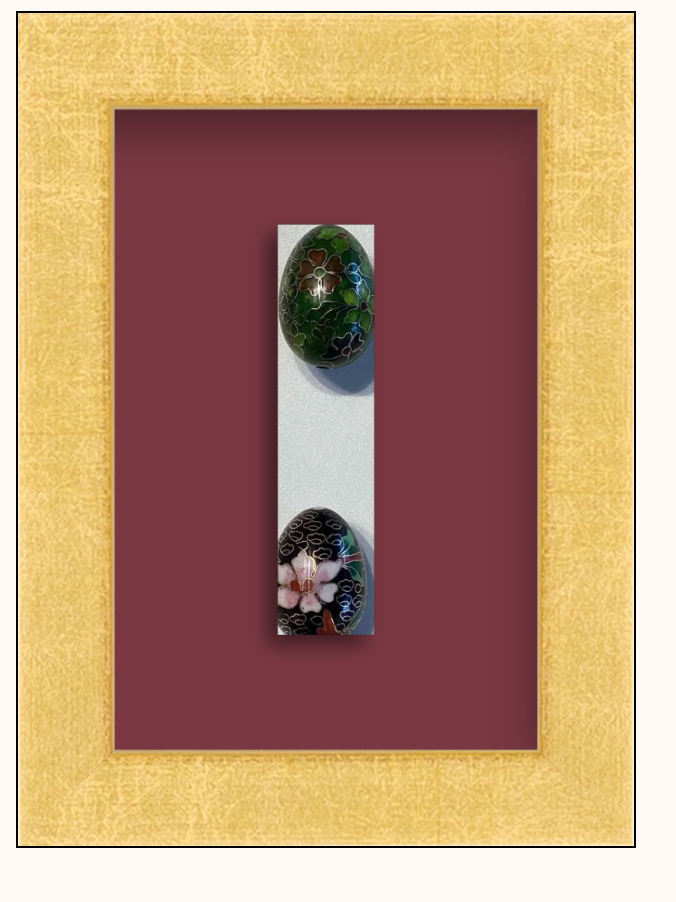 XS Cloisonne Eggs Framed
