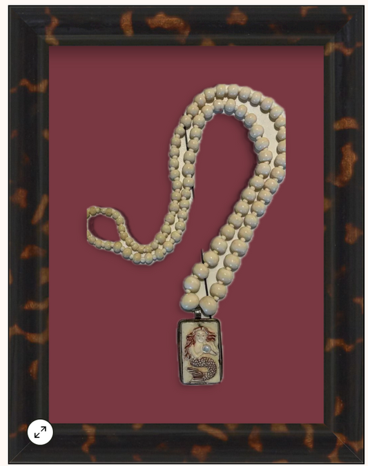 Framed Beaded Bone Necklace