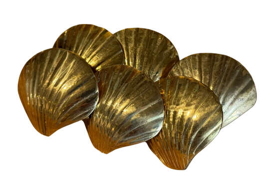 Brass Seashell Napkin Rings, Set of 6